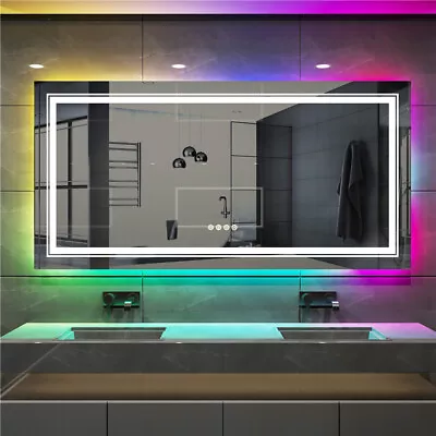 Large Full Size LED Bathroom HD Mirror Antifog Vanity Mirror Vertical/Horizontal • $159.97