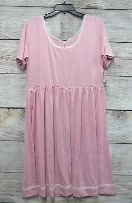 Rosie Pope Maternity Womens Large Pink Knit Easy Nursing Open Back Nightgown New • $24.50