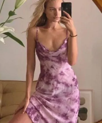 Realisation Par Purple Silk Capulet Tie Dye Dress M 8 10 RRP $350 • $120