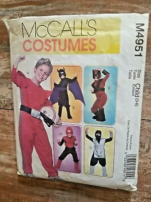 McCall's Sewing Pattern 4951 Childs Costume Batman Ninja Race Car Driver 3-6  • $8.50