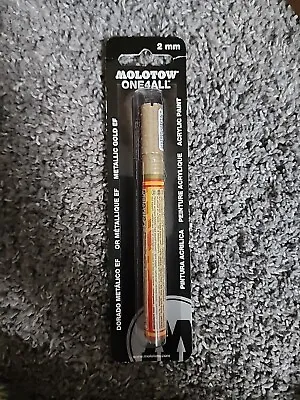 Molotow One4All Acrylic Pump Marker Metallic Gold 2mm Round Tip • $12.99