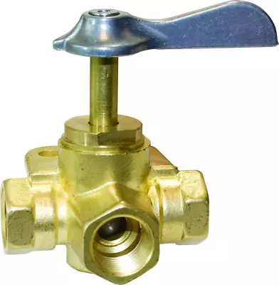 SeaSense NPT Female Three Way Valve 3/8-InchGoldSilver • $36.11