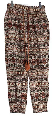 TCEC Trendy Bohemian  Tribal Pattern Pockets  Trouser Pants M Geometric Print • $20.69