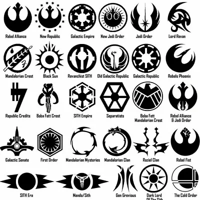 Star Wars Symbols Vinyl Decal Sticker Door Window Starwars Galactic USA Seller • $2.99