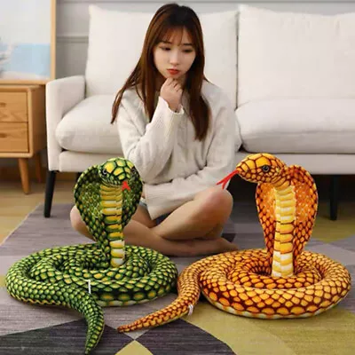Novel Cobra Plush Toy Fake Snake Toy Soft Snake Stuffed Toy Fluffy Animals Gift • $10.99