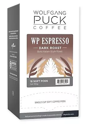 Wolfgang Puck Coffee Espresso 9.5 Gram Soft Pods 18 18 Count (Pack Of 6)  • $53.95