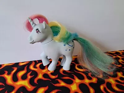 Vintage My Little Pony Moonstone Unicorn/Celestial/Planets/Blue/Rainbow MLP • $13.99