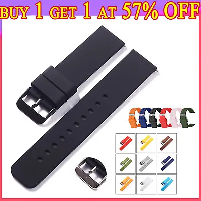 Silicone Strap Watch Strap 12-24mm Smart Watch Band Wrist Bracelet Belts • £3.95