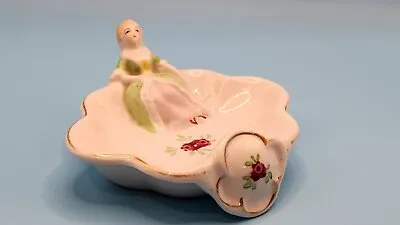 Original Vintage Porcelain Ring Dish With Girl- Made In Japan • $10.97