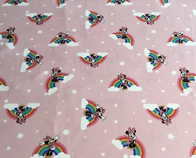 Disney Rainbow Minnie Mouse 100% Cotton Fabric Fat Quarter  50x 50cm Sewing  • £2.70
