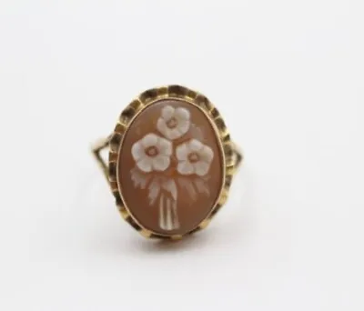 £29 • Buy Antique Cameo Ring  - 9ct Yellow Gold -  UK Size  N Hallmarked 1921 Old SETTING