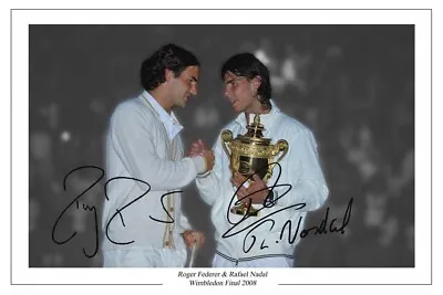 £2.99 • Buy Rafa Nadal & Roger Federer Signed Photo Print Autograph Wimbledon Tennis