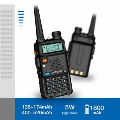 VHF 136-174MHz BF-UV5R FM Dual-Band Walkie Talkie Long Range FM Two Way Radio UK • £23.99