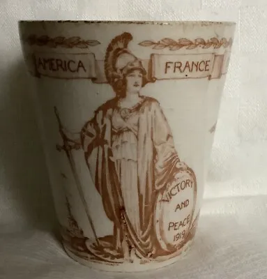 Antique WWI “Victory And Peace 1919    Royal Doulton Patriotic Beaker C. 1919 • £35