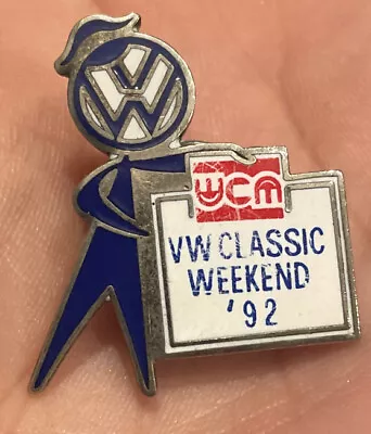 VTG Volkswagen VW Classic Weekend 1992 Employee Attendee Logo Lapel Hat Tie Pin • $20