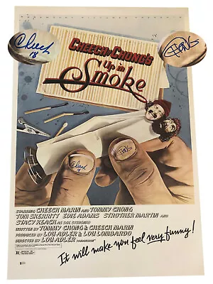 Cheech And Chong Signed Auto Up In Smoke Full Size Movie Poster Beckett Bas 4 • £337.34