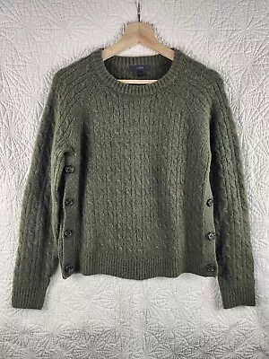 J. Crew Women's Green Sweater Pullover Size Small Large Buttons RN77388 • $17.99