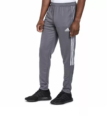 Adidas Tiro 21 Soccer Pants Mens 3XL TALL AeroReady Tapered Leg Gray White • $39.99