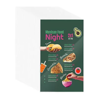 WeChef Menu Cover Single Page 2 View All Clear Vinyl Restaurant 30 Pack Cafe • $32.90