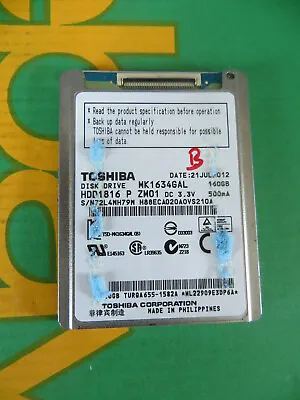  Apple Macbook Air A1237 13  2008 160GB HDD Zif Hard Drive Toshiba MK1634GAL (B • £59.99