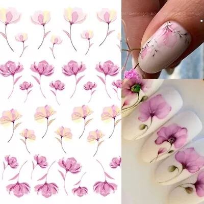 Nail Art Stickers Transfers Decals Spring Summer Flowers Floral Fern (DP1412) • £2.45