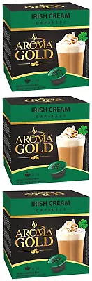 3 AROMA GOLD IRISH CREAM Flavor Coffee Capsules Boxes For Dolce Gusto Machines • $61.64