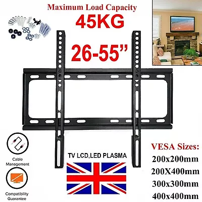 Tv Wall Mount Adjustable Bracket For 28 30 32 40 42 50 55 Inch Lcd Led Flat 3d • £7.95