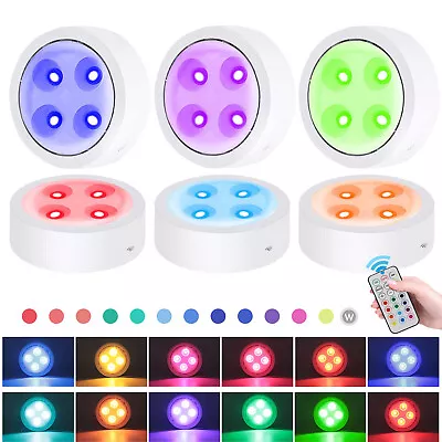 Wireless Under Cabinet Lights With Remote Closet Night Light Stick On 13 Colors • £4.14