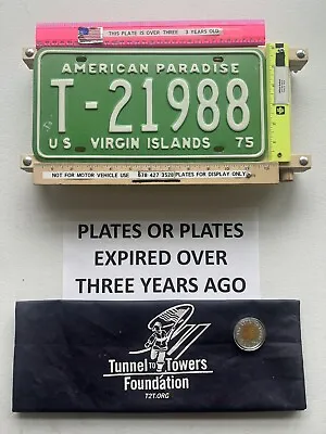 US VIRGIN ISLANDS VINTAGE LICENSE PLATE Sale Helps TunneltoTowers.ORG. Mint Cond • $22