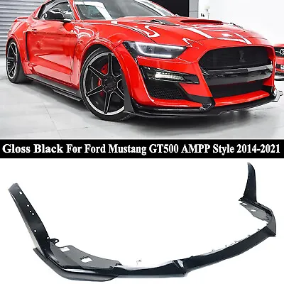 For Ford Mustang 2014-2021 GT500 AMPP Front Bumper Lip &Corner Winglet Splitter • $179.99