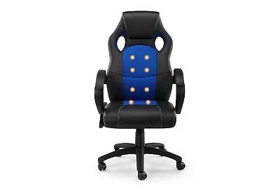 $228 • Buy Ergolux 120cm Trooper Gaming Massage Chair Computer Office/Home Work Seat Blue