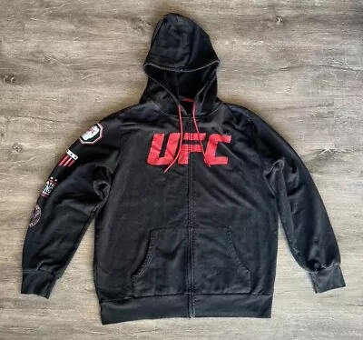 UFC Ultimate Fighting Championship Zip Hoodie Jacket Men's Size XL Black Logo • $39.99