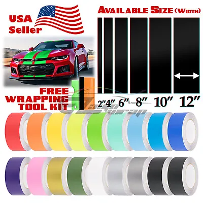 Matte Color Racing Stripes Vinyl Wrap Sticker For Chevy Camaro Stripe 10FT /20FT • $11.79