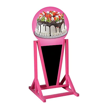 Sidewalk Sign CONFECTIONERY CAKES A-frame Water Resistant Wooden Pavement Stand • $348