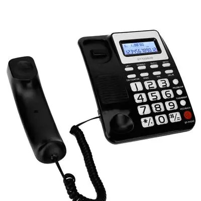 Black Corded Speaker Phone Voice Recorder Caller ID Landline Telephone • £24.43