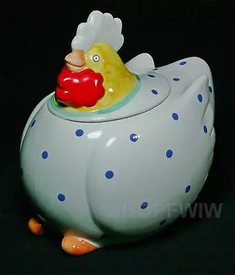 HTF Vintage Certified International Coco Dowley Polka Dot Chicken Cookie Jar • $16.95