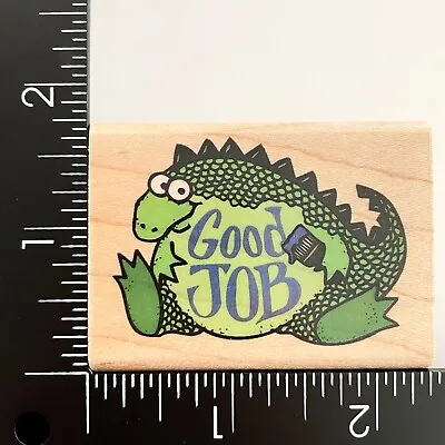 Rubber Stampede Good Job Dragon Dinosaur 662D Wood Mounted Rubber Stamp • $6.39