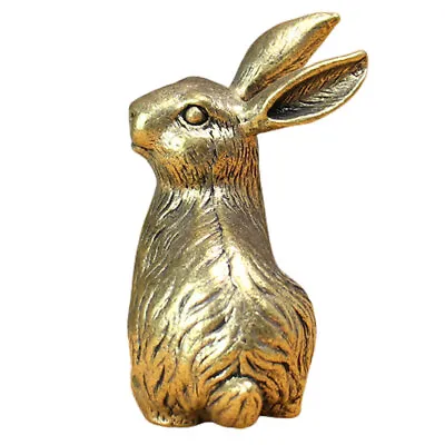  Desktop Bunny Shaped Statue Rabbit Figurine Adorable Brass Rabbit Statue • $19.99