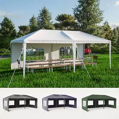 BIRCHTREE 3x6m Garden PE Gazebo Party Wedding Camping Tent With 6 Walls Canopy • £64.99