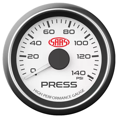 SAAS Oil Press Gauge 0-140psi 52mm White Muscle Series SG-OP52W • $89.96