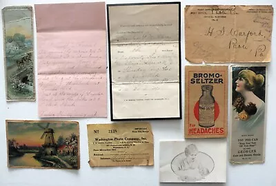 34 Antique & Vintage Paper Ephemera-Advertising-Letters-Civil War Era Checks-Map • $15