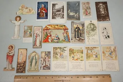 $25.99 • Buy Lot Of 21 Vintage Catholic Prayer Cards Holy Cards Devotional Ephemera