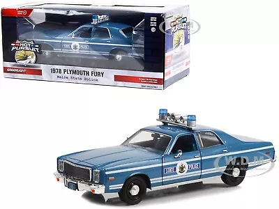 1978 Plymouth Fury Blue  Maine State Police  1/24 Diecast Model Greenlight 85562 • $25.99