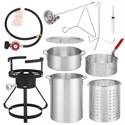 Propane 30 Qt. Turkey 10 Qt. Fish Fryer Boiler Steamer Set 54000 BTU Burner • $68.99