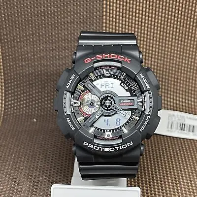 Casio G-Shock GA-110-1A Black Resin Red Analog Digital Quartz Men's Sport Watch • $210.10