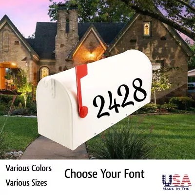 SET OF 3 Custom Mailbox Numbers Vinyl Decals Stickers - Choose Size & Color • $2.67