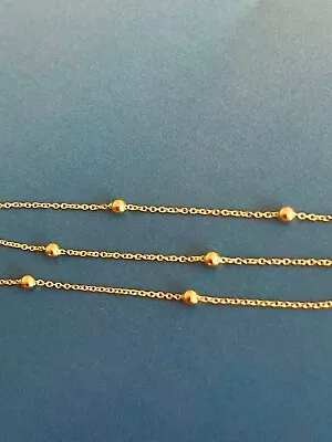 9CT YELLOW GOLD Beaded Chain Hallmarked 375 • £89.38