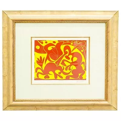 Pablo Picasso (Spanish 1881-1973)  Pique Rouge Et Jaun  Linocut Hand Signed COA • $2499