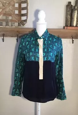 J. Crew Womens Top Dress Shirt Silk Womens Work Business Casual 0 XS NEW Blue • $60.13