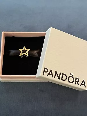 Genuine New Pandora 14ct Gold Radiant Star Openwork Charm 752361 • £300